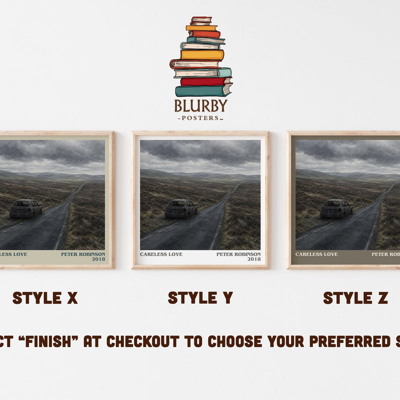 Careless Love literary print in frame leaning in hallway – crime wall art
