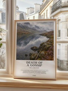 Death of a Gossip bookish poster colour and style options – M. C. Beaton book art