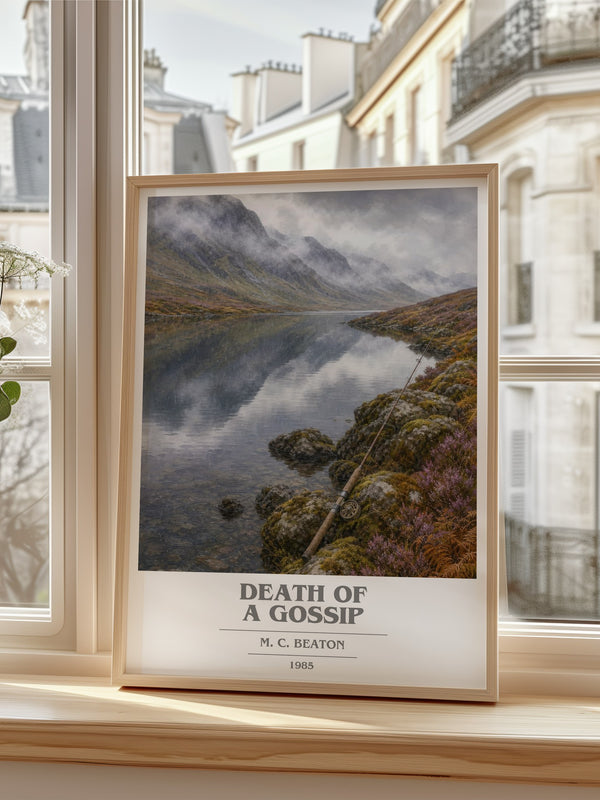 Death of a Gossip book cover poster colour and style options – M. C. Beaton book art