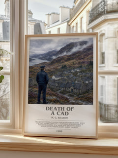 Death of a Cad bookish poster colour and style options – M. C. Beaton book art