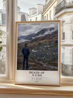 Death of a Cad book cover poster colour and style options – M. C. Beaton book art