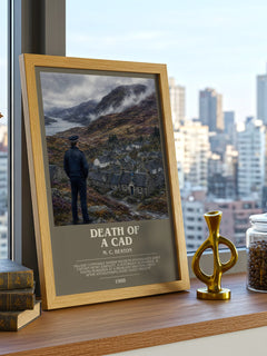 Death of a Cad bookish print framed by window – literary home decor