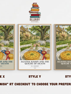 Agatha Raisin and the Quiche of Death book cover print in frame leaning in hallway – mystery wall art