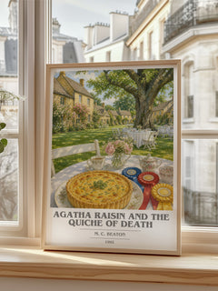 Agatha Raisin and the Quiche of Death book cover poster colour and style options – M. C. Beaton book art