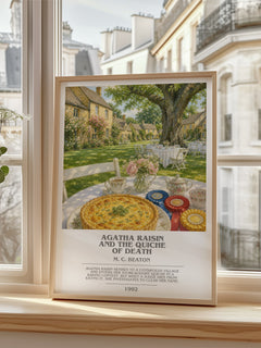 Agatha Raisin and the Quiche of Death bookish poster colour and style options – M. C. Beaton book art