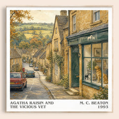 Agatha Raisin and the Vicious Vet literary book poster by M. C. Beaton – framed literary art print