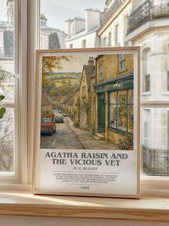 Agatha Raisin and the Vicious Vet bookish poster colour and style options – M. C. Beaton book art