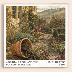 Agatha Raisin and the Potted Gardener literary book poster by M. C. Beaton – framed literary art print