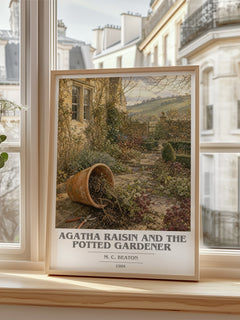 Agatha Raisin and the Potted Gardener book cover poster colour and style options – M. C. Beaton book art