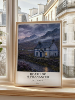 Death of a Prankster book cover poster colour and style options – M. C. Beaton book art