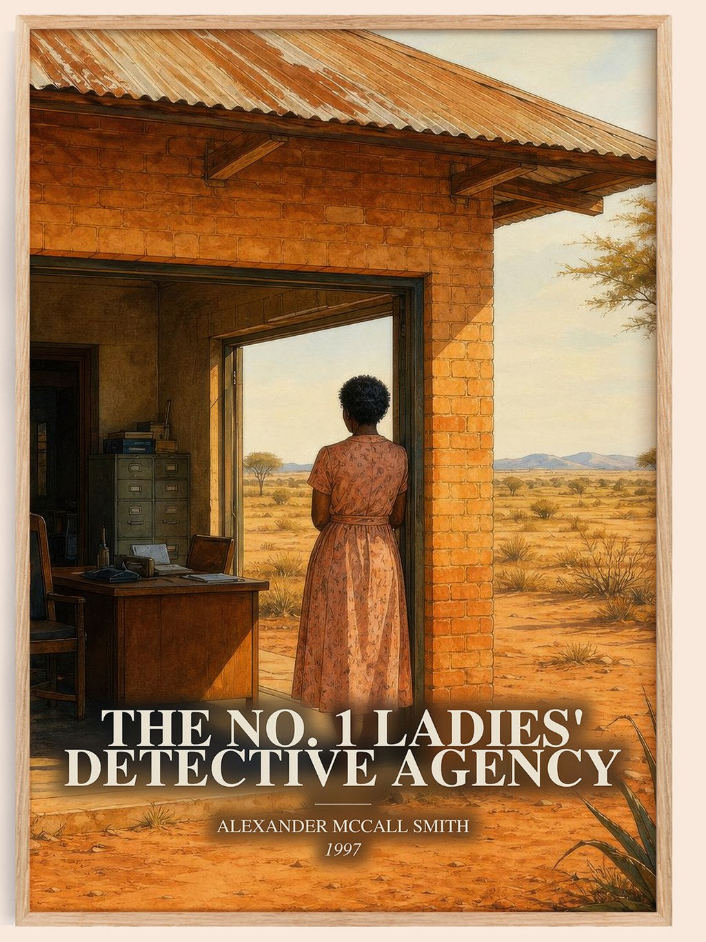 The No. 1 Ladies' Detective Agency watercolour book poster by Alexander McCall Smith – framed literary art print