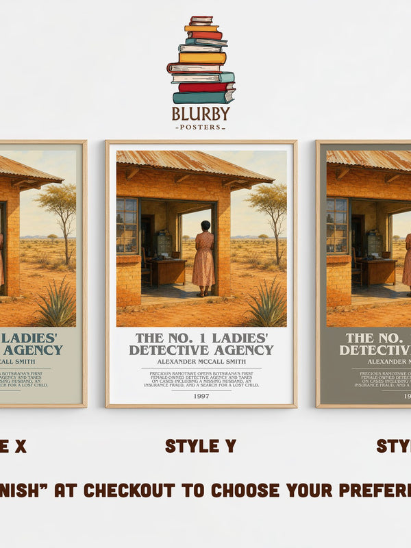 The No. 1 Ladies' Detective Agency bookish print in frame leaning in hallway – mystery wall art