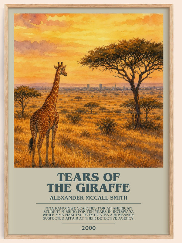 Tears of the Giraffe bookish book poster by Alexander McCall Smith – framed literary art print