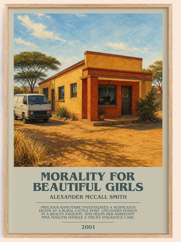 Morality for Beautiful Girls bookish book poster by Alexander McCall Smith – framed literary art print