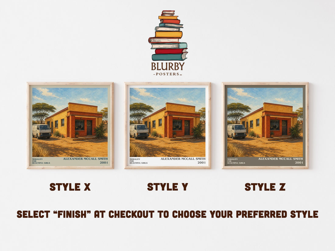 Morality for Beautiful Girls literary print in frame leaning in hallway – mystery wall art (mockup)
