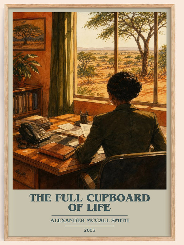 The Full Cupboard of Life book cover book poster by Alexander McCall Smith – framed literary art print