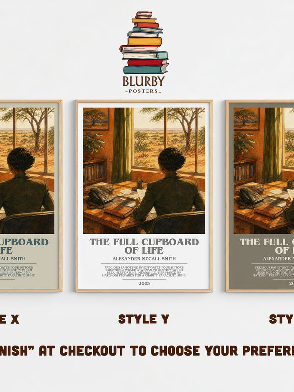 The Full Cupboard of Life bookish print in frame leaning in hallway – mystery wall art