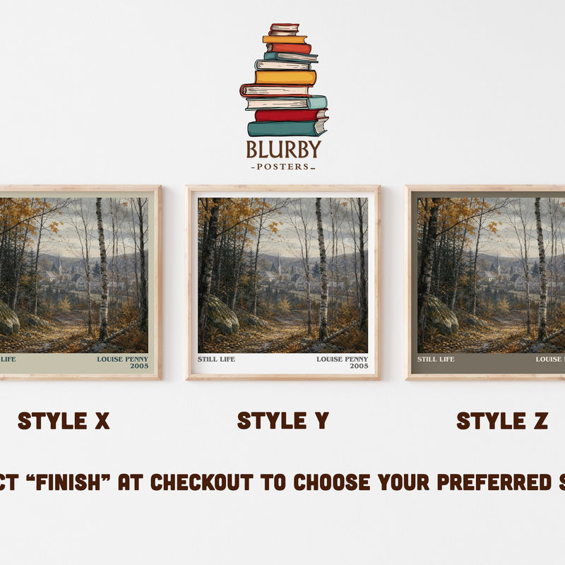 Still Life literary print in frame leaning in hallway – mystery wall art
