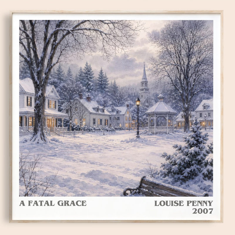 A Fatal Grace literary book poster by Louise Penny – framed literary art print