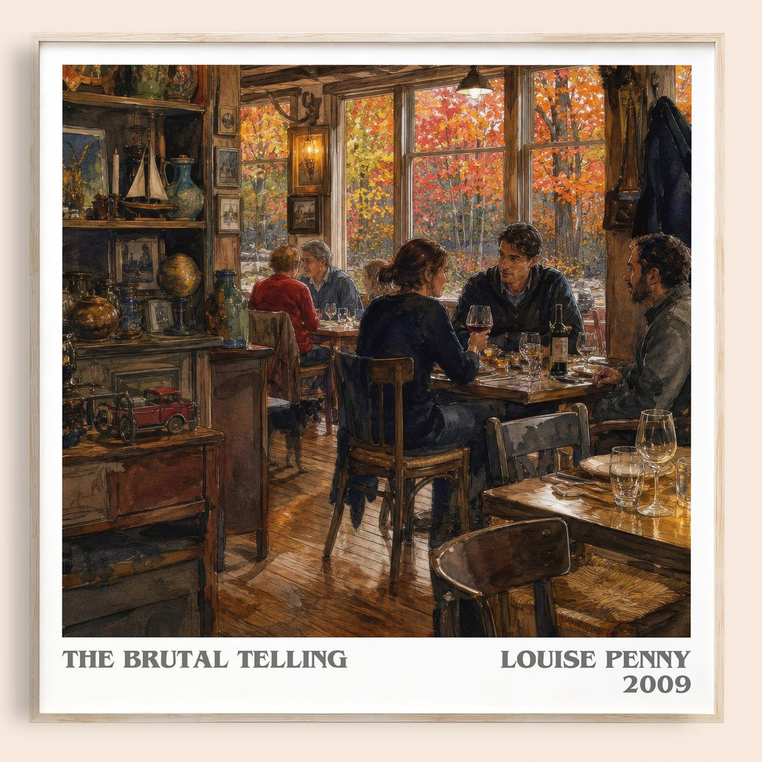 The Brutal Telling literary book poster by Louise Penny – framed literary art print