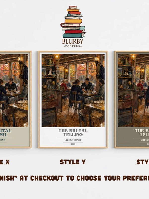 The Brutal Telling book cover print in frame leaning in hallway – mystery wall art
