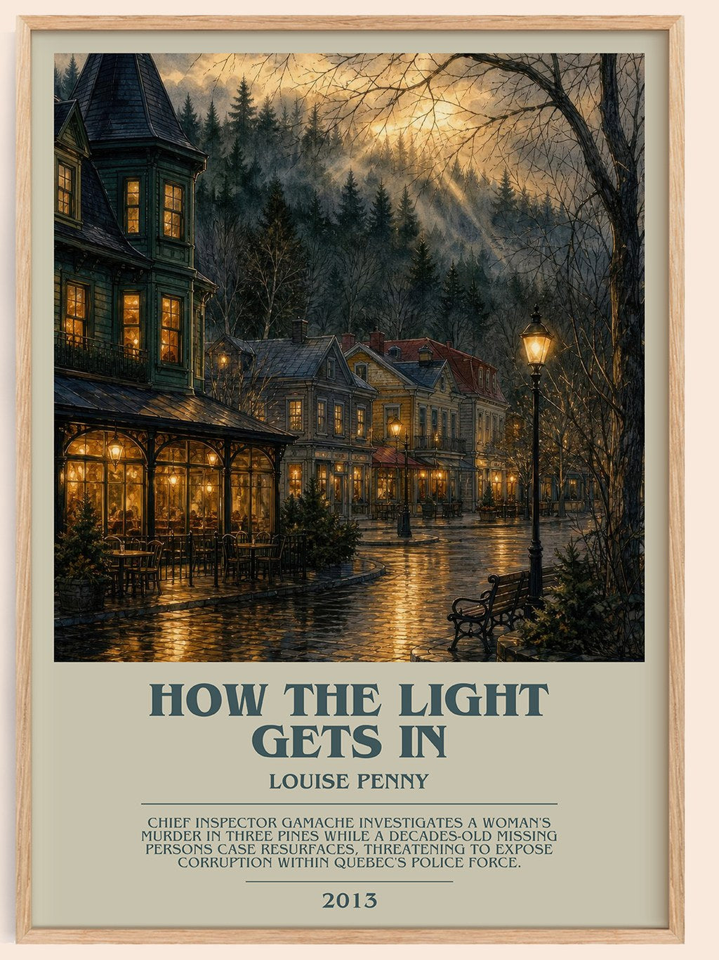 How the Light Gets In bookish book poster by Louise Penny – framed literary art print
