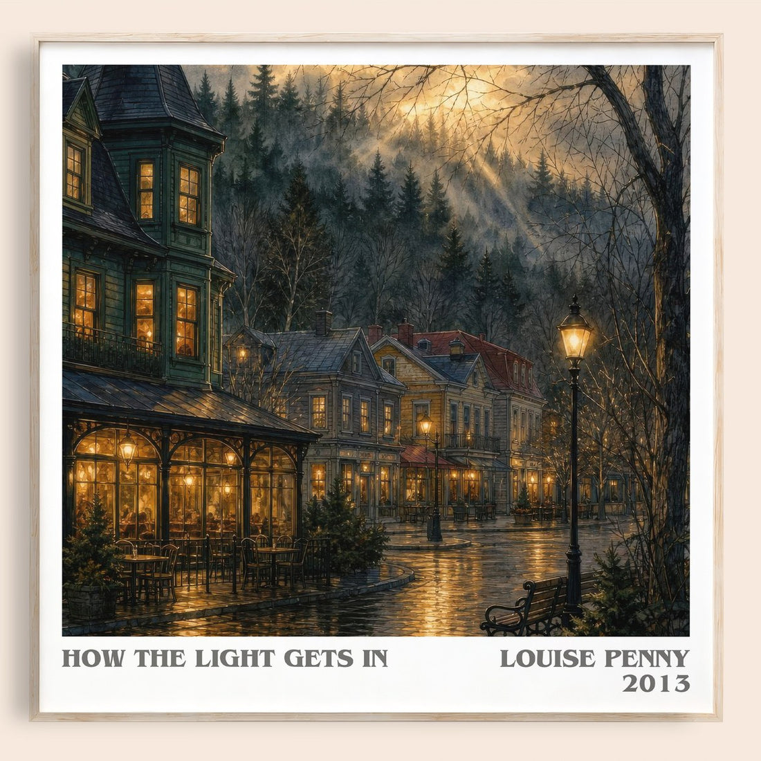 How the Light Gets In literary book poster by Louise Penny – framed literary art print