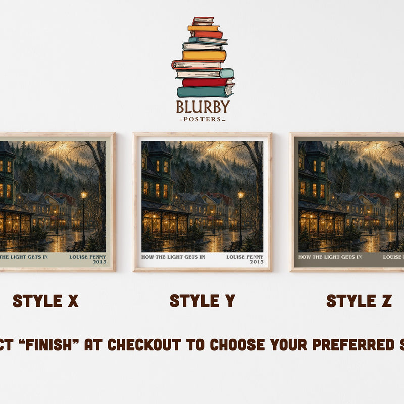 How the Light Gets In literary print in frame leaning in hallway – mystery wall art