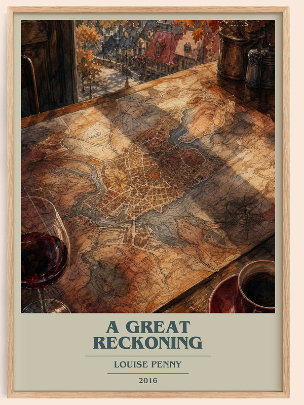 A Great Reckoning book cover book poster by Louise Penny – framed literary art print