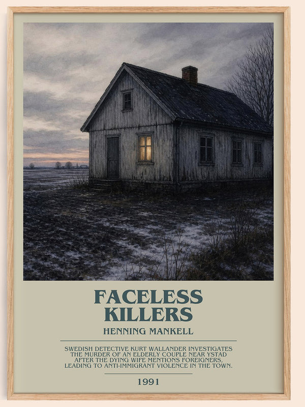 Faceless Killers bookish book poster by Henning Mankell – framed literary art print