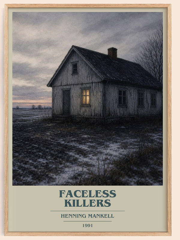 Faceless Killers book cover book poster by Henning Mankell – framed literary art print