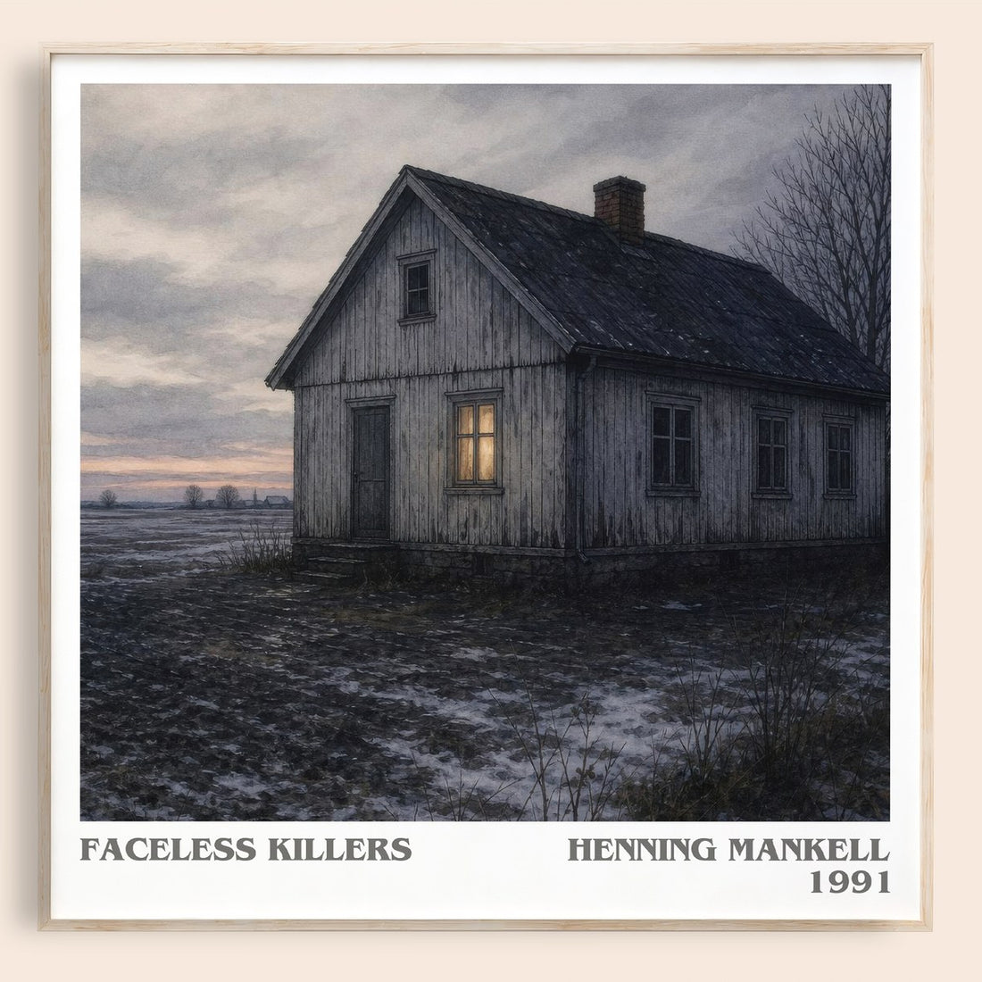 Faceless Killers literary book poster by Henning Mankell – framed literary art print