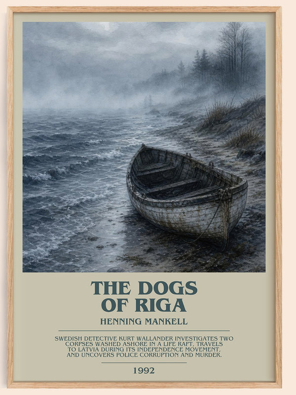 The Dogs of Riga bookish book poster by Henning Mankell – framed literary art print