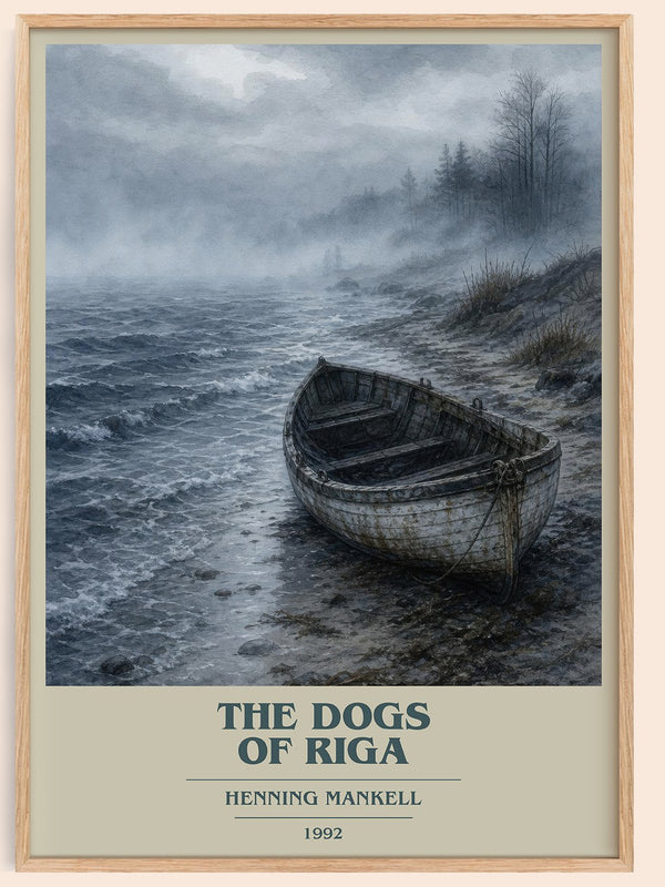 The Dogs of Riga book cover book poster by Henning Mankell – framed literary art print