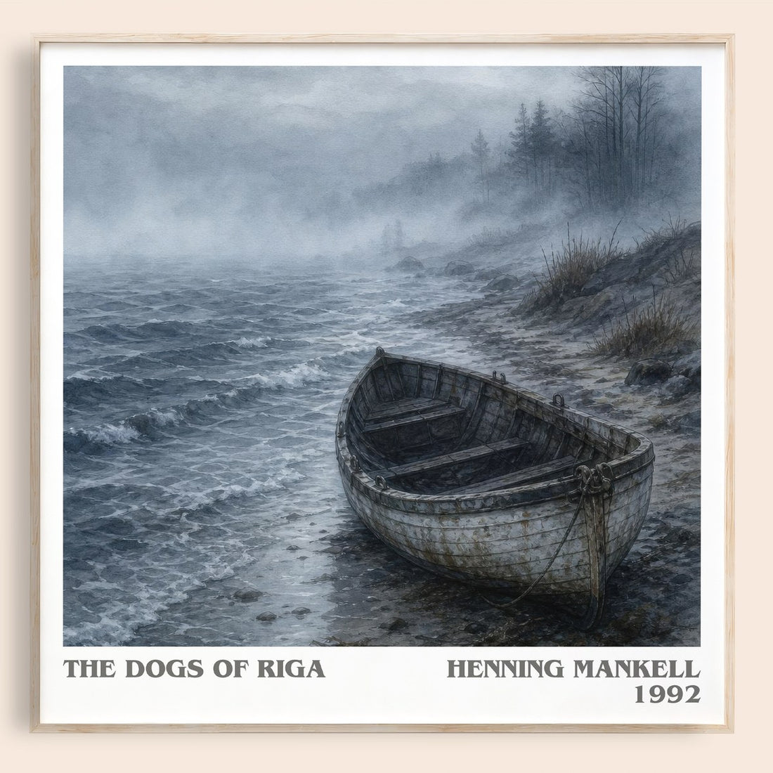 The Dogs of Riga literary book poster by Henning Mankell – framed literary art print