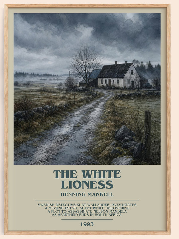 The White Lioness bookish book poster by Henning Mankell – framed literary art print