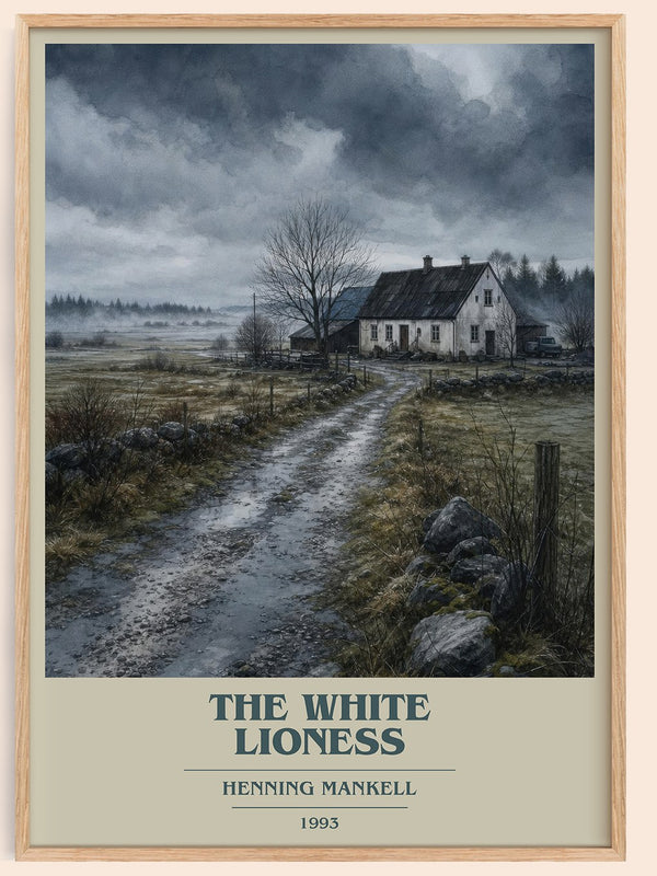 The White Lioness book cover book poster by Henning Mankell – framed literary art print