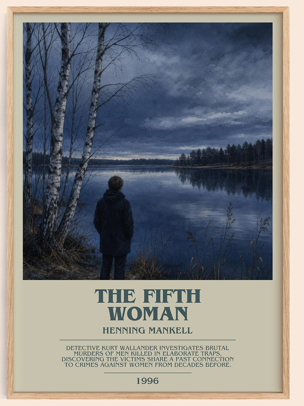 The Fifth Woman bookish book poster by Henning Mankell – framed literary art print
