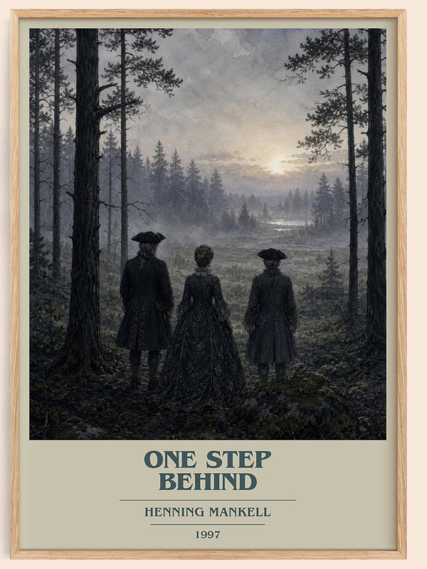One Step Behind book cover book poster by Henning Mankell – framed literary art print