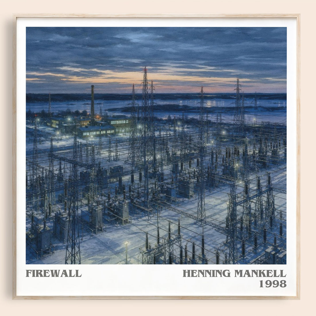 Firewall literary book poster by Henning Mankell – framed literary art print