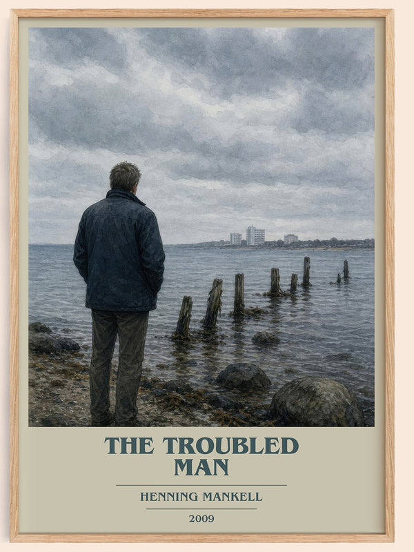 The Troubled Man book cover book poster by Henning Mankell – framed literary art print