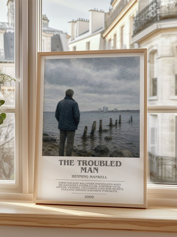 The Troubled Man bookish poster colour and style options – Henning Mankell book art