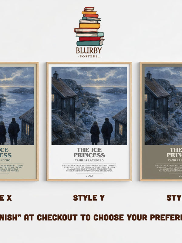 The Ice Princess bookish print in frame leaning in hallway – crime wall art