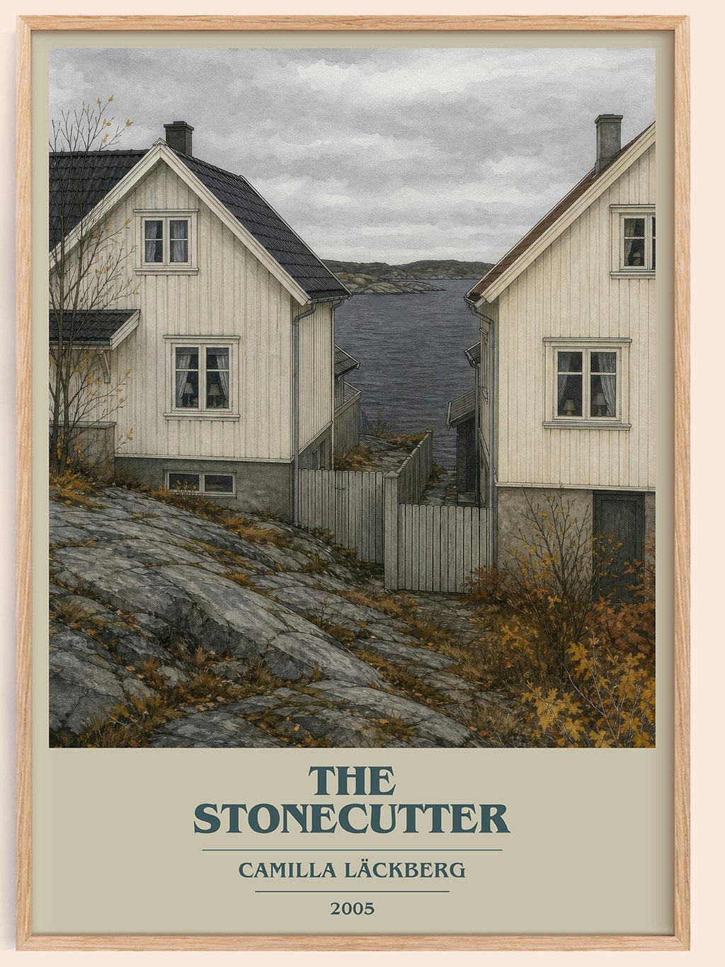 The Stonecutter book cover book poster by Camilla Läckberg – framed literary art print
