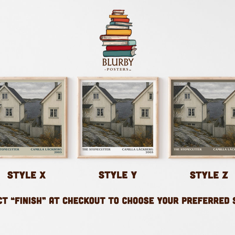The Stonecutter literary print in frame leaning in hallway – crime wall art