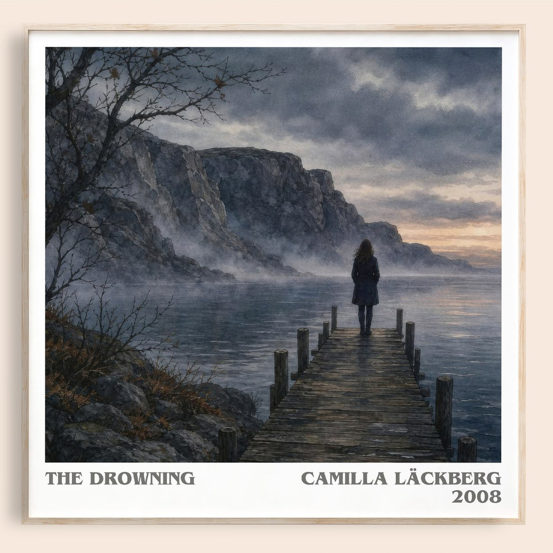 The Drowning literary book poster by Camilla Läckberg – framed literary art print