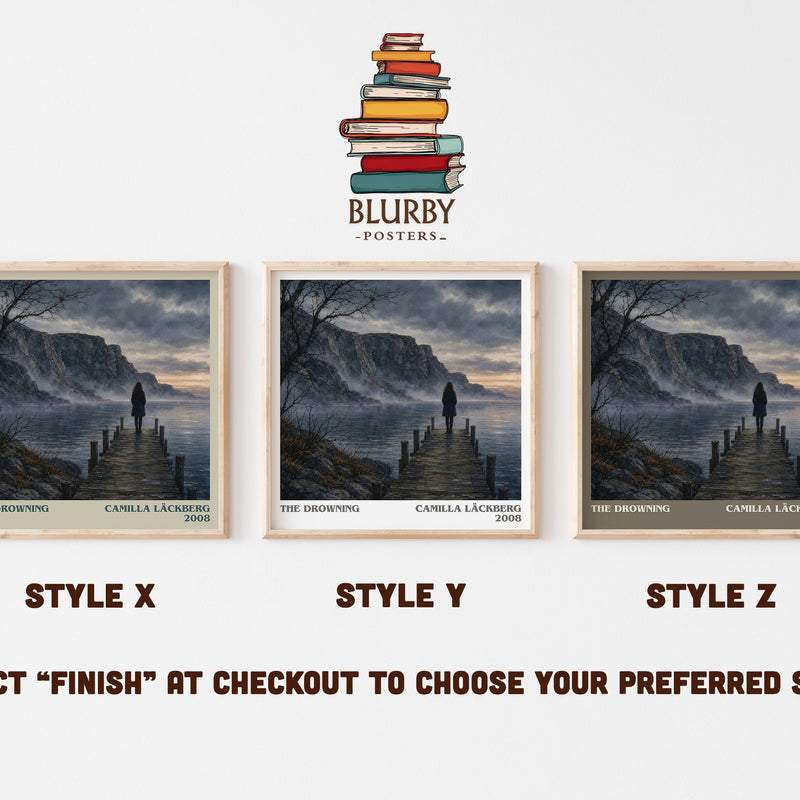 The Drowning literary print in frame leaning in hallway – crime wall art