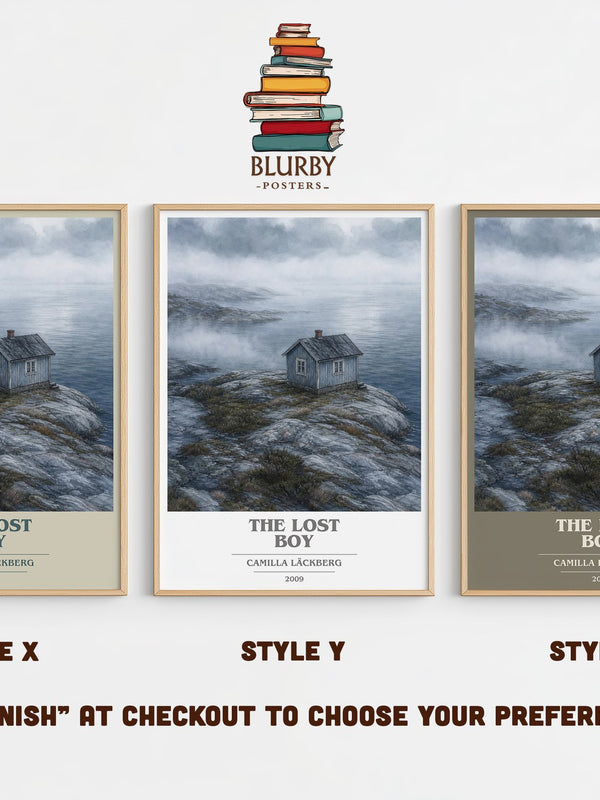 The Lost Boy book cover print in frame leaning in hallway – crime wall art