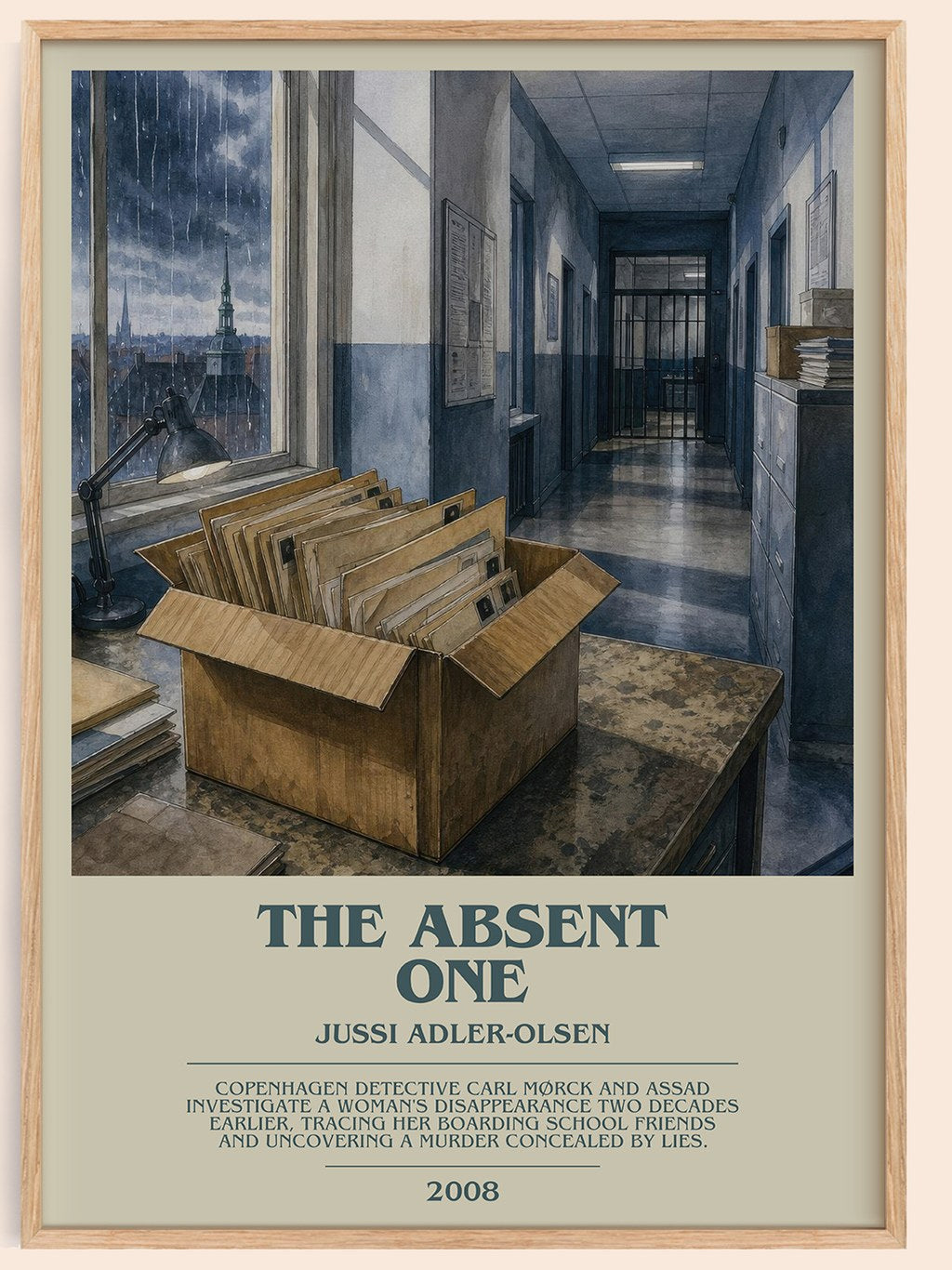 The Absent One bookish book poster by Jussi Adler-Olsen – framed literary art print