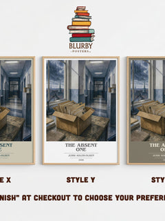 The Absent One book cover print in frame leaning in hallway – crime wall art